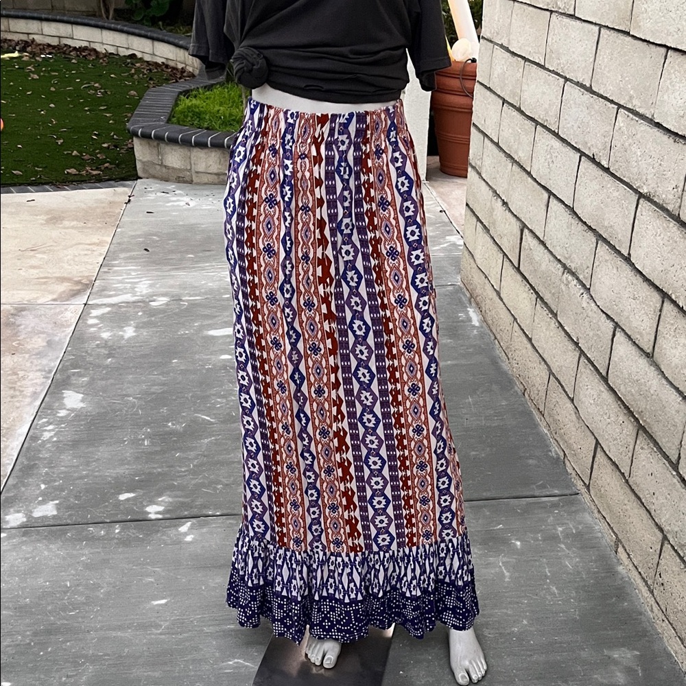 Mamie Ruth Bohemian Multicolor Maxi Skirt